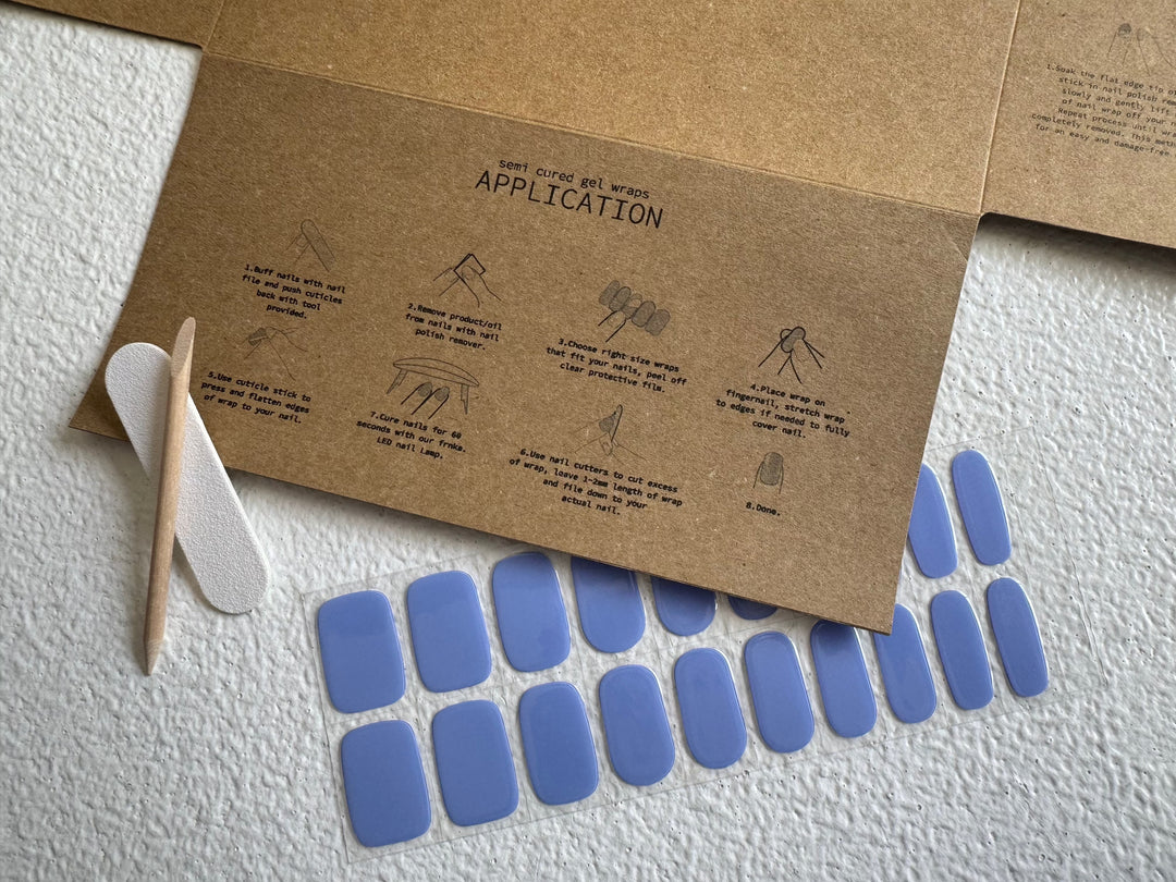 Frnka semi-cured gel nail wraps lavender blue | Australia