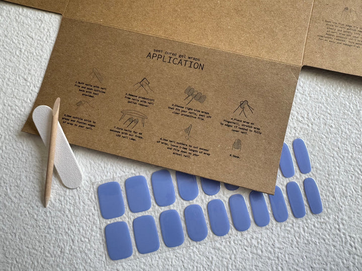 Frnka semi-cured gel nail wraps lavender blue | Australia