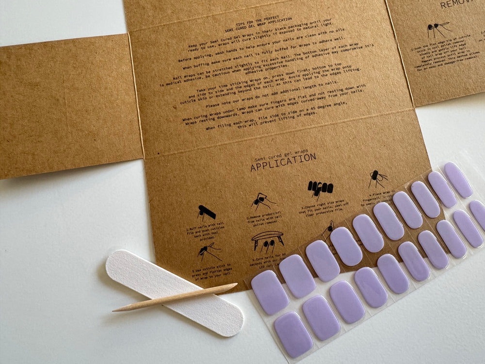 Frnka semi-cured gel nail wraps lavender lilac | Australia