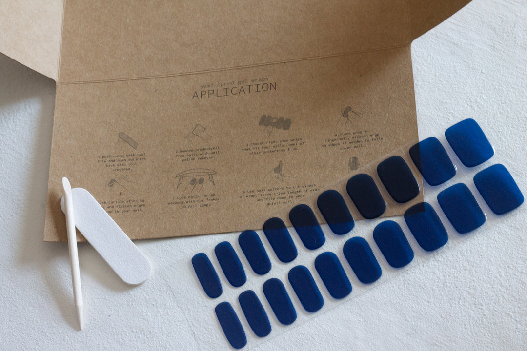 Frnka semi-cured gel nail wraps navy | Australia