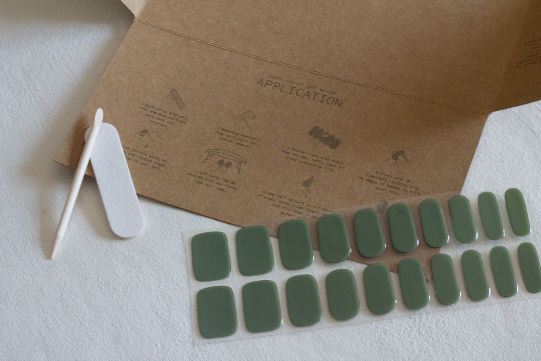 Frnka_semi-cured_gel_nail_wraps_sage_Australia