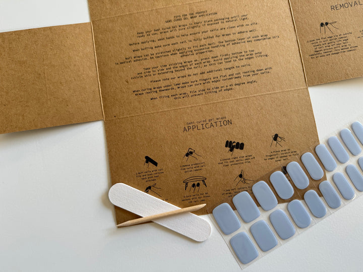Frnka semi-cured gel nail wraps sky blue | Australia
