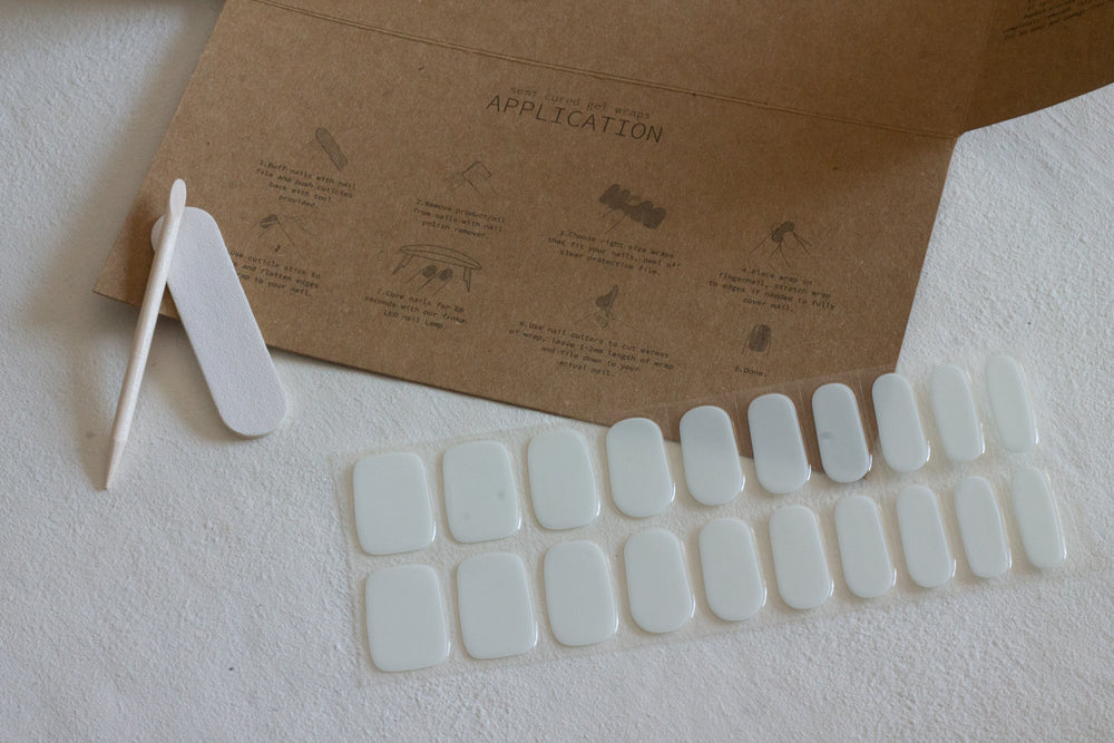Frnka_semi-cured_gel_nail_wraps_white_Australia