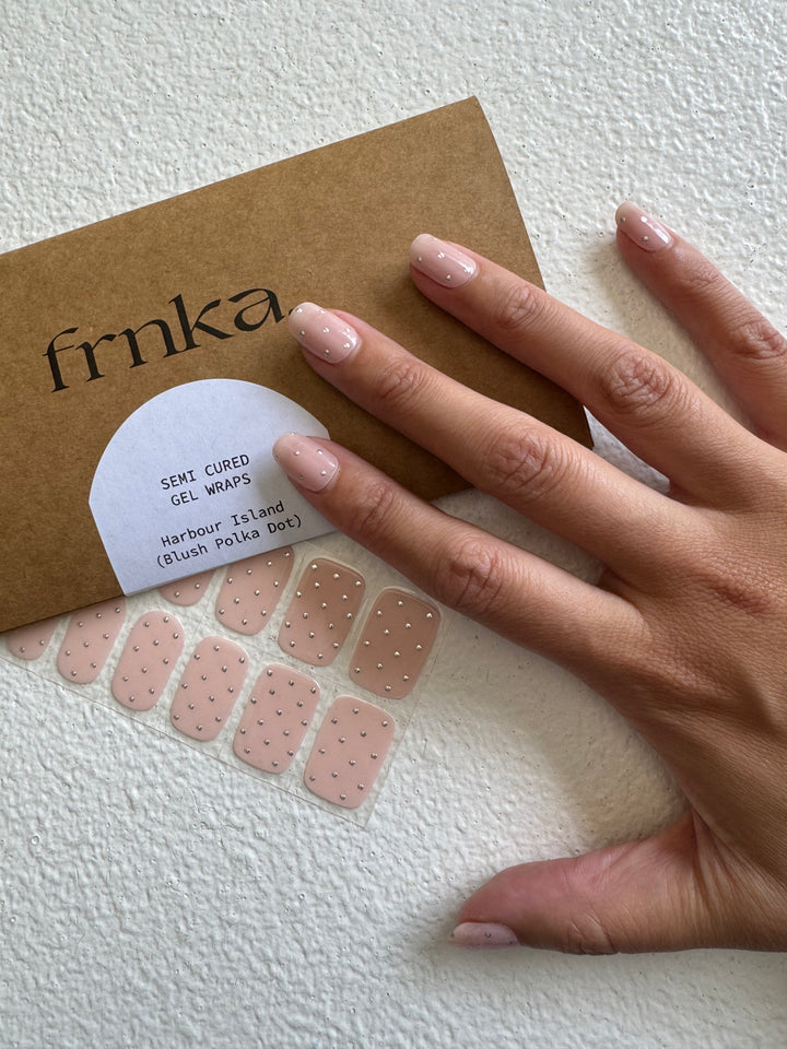 Manicure Semi Cured Gels - Harbour Island (Blush Polka Dot)